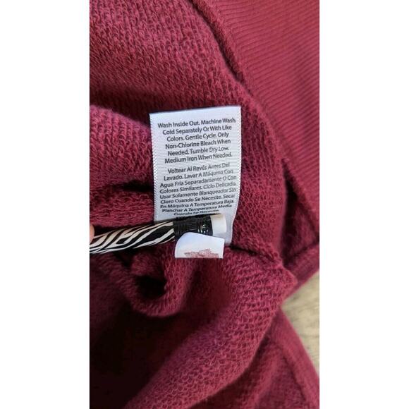 Soft Maroon Time & Tru SOFT Cotton Blend Sweatshirt Oversized Boxy Slouch Small - Picture 8 of 10